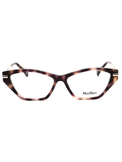 Max Mara Mm5176 Eyeglasses In 066 - Shiny Red/clear Demo Lens