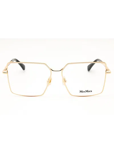 Max Mara Mm5177 Eyeglasses In Shiny Deep Gold/clear Demo Lens