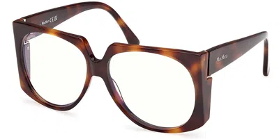 Max Mara Mm5181-b 052 Blu-light Block Occhiali Da Vista Tartarugatishell Per Donna (solo Montatura) In Brown