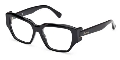 Max Mara Mm5182 001 Women's Glasses Black Size 52 - Free Lenses - Blue Light Block Available In Shiny Black