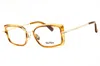 Max Mara Ladies Brown Rectangular Eyeglass Frames Mm5186 In Multi