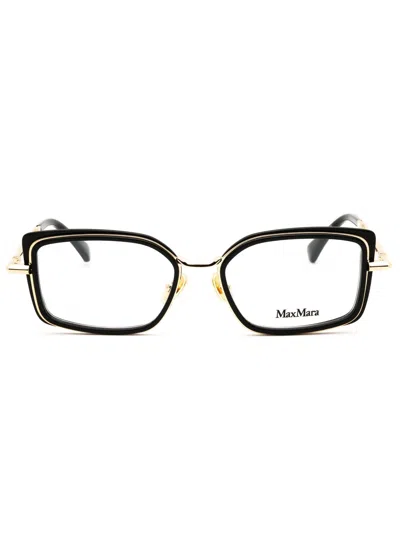 Max Mara Mm5186 Eyeglasses In 001 - Shiny Black/clear Demo Lens
