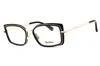 Max Mara Mm5186 Rectangular Metal Eyeglasses In Black