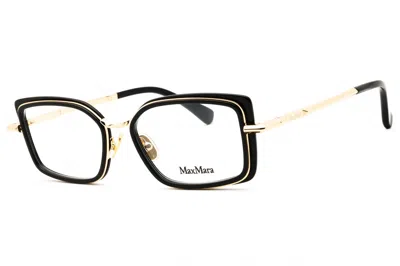Max Mara Mm5186 Rectangular Metal Eyeglasses In Black