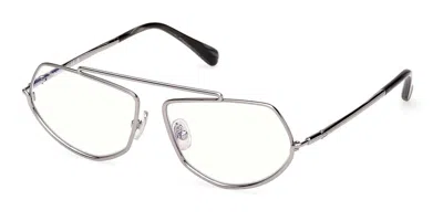 Max Mara Mm5202-b 014 Blu-light Block Occhiali Da Vista Argentati Per Donna (solo Montatura)