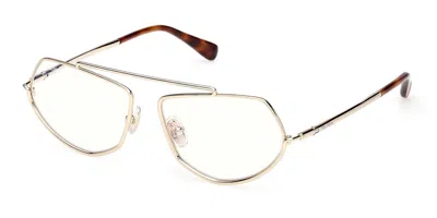 Max Mara Mm5202-b 032 Blu-light Block Occhiali Da Vista Oro Per Donna (solo Montatura) In Gold