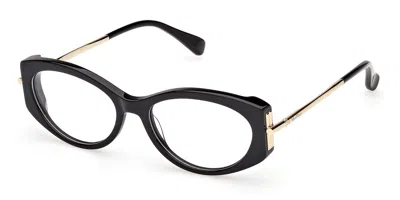 Max Mara Mm5204 001 Occhiali Da Vista Neri Per Donna (solo Montatura) In Black