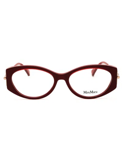 Max Mara Mm5204 Eyeglasses In Shiny Bordeaux/clear Demo Lens