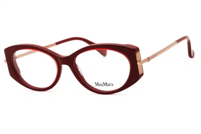Max Mara Mm5204 Oval Acetate Eyeglasses In Bordeaux