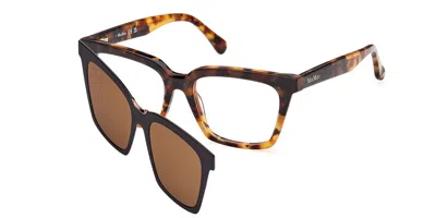 Max Mara Mm5213 With Clip On 052 Women's Glasses Tortoiseshell Size 52 - Free Lenses - Blue Light Block Avail In Green