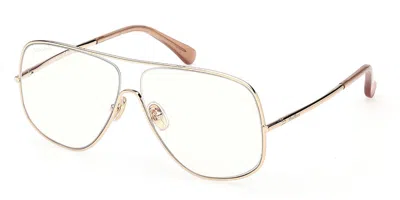 Max Mara Mm5222-b 032 Blue-light Block Women's Glasses  Size 59 - Free Lenses - Blue Light Block Available In Gold