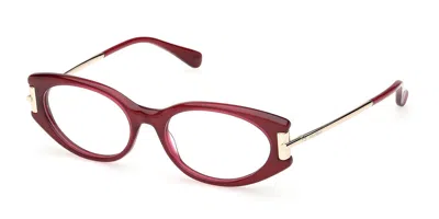 Max Mara Mm5225 069 Women's Glasses Burgundy Size 53 - Free Lenses - Blue Light Block Available In Brown