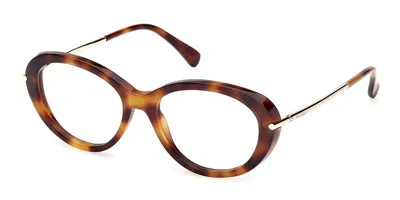 Max Mara Mm5227 052 Women's Glasses  Size 54 - Free Lenses - Blue Light Block Available In Brown