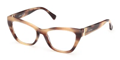Max Mara Mm5228 047 Women's Glasses  Size 53 - Free Lenses - Blue Light Block Available In Brown