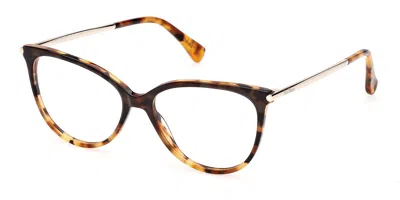 Max Mara Mm5247 056 Women's Glasses Tortoiseshell Size 53 - Free Lenses - Blue Light Block Available In Brown