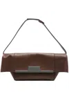 Max Mara Medium Rectangular Shoulder Bag With Metal Hardware In Brown