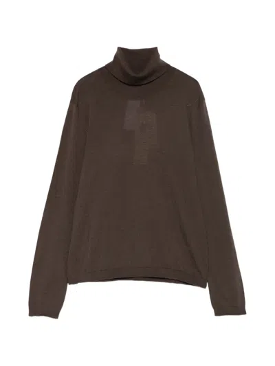 Max Mara Mmlfervore Roll-neck Sweater In Brown