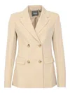 Max Mara Mmlrotondo Double-breasted Jacket In Neutral
