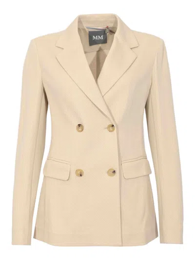 Max Mara Mmlrotondo Double-breasted Jacket In Neutral
