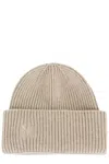 Max Mara Rib-knit Cashmere Beanie Hat In Gold