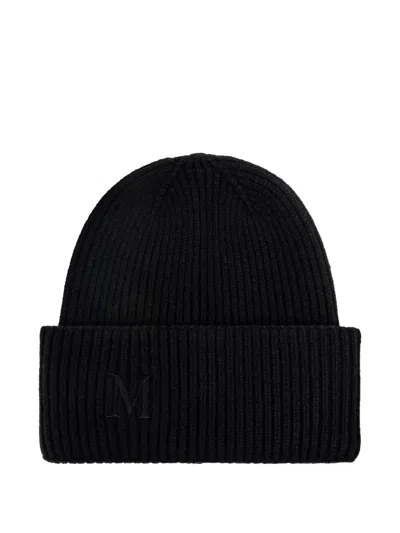 MAX MARA MMRETINA RIBBED-INITIAL BEANIE HAT