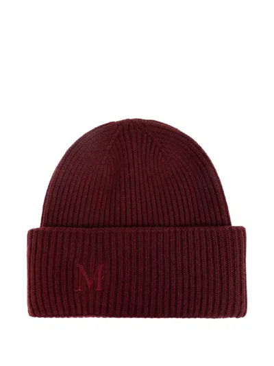 MAX MARA MMRETINA RIBBED-INITIAL BEANIE HAT