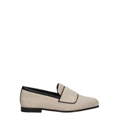 Max Mara Mocassini Lizia Woman Fabric Beige/hot Desert In Neutral