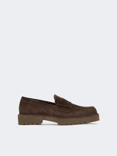 Max Mara Mocassins En Croûte De Veau In Burgundy