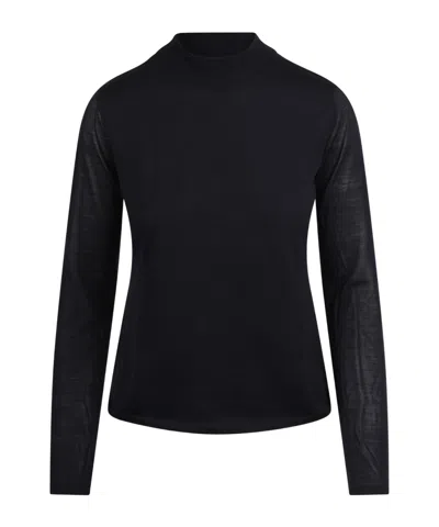 Max Mara Mock-neck Knitted Jumper In Black