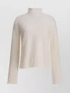 Max Mara Mock Neck Long Sleeve Knit Sweater In Neutral