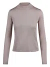 Max Mara Mock-neck Long-sleeve Sweater In Neutral