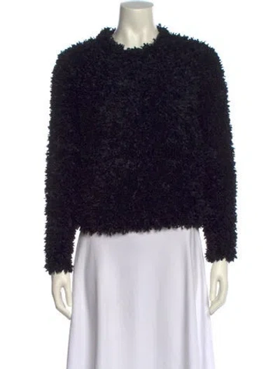 Pre-owned Max Mara Mock Neck Long Sleeve Sweatshirt In Black