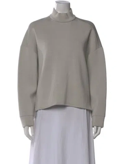 Pre-owned Max Mara Mock Neck Long Sleeve Sweatshirt In Neutral