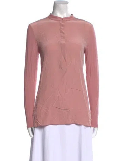 Pre-owned Max Mara Mock Neck Long Sleeve Top W/ Tags In Pink