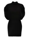 Max Mara Mock-neck Mini Dress In Black