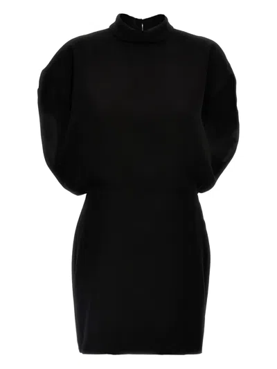 Max Mara Mock-neck Mini Dress In Black