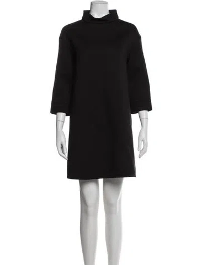 Pre-owned Max Mara Mock Neck Mini Dress In Blue