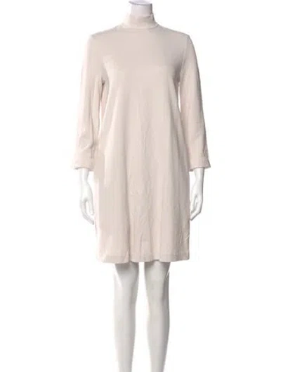 Pre-owned Max Mara Mock Neck Mini Dress In Neutral