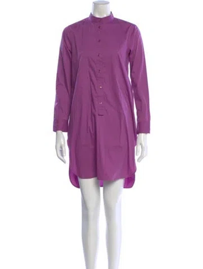Pre-owned Max Mara Mock Neck Mini Dress In Purple