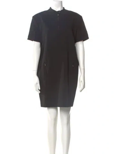 Pre-owned Max Mara Mock Neck Mini Dress W/ Tags In Black