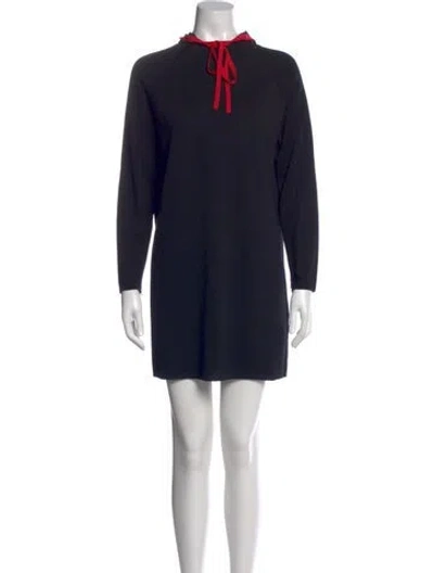Pre-owned Max Mara Mock Neck Mini Dress W/ Tags In Black