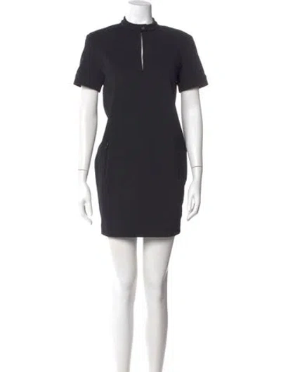 Pre-owned Max Mara Mock Neck Mini Dress W/ Tags In Gray