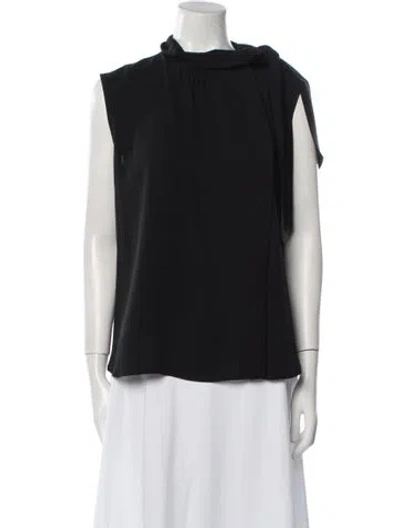 Pre-owned Max Mara Mock Neck Sleeveless Blouse In Black