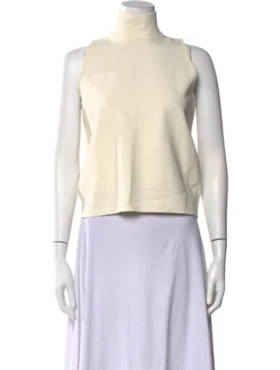 Pre-owned Max Mara Mock Neck Sleeveless Crop Top In Neutral