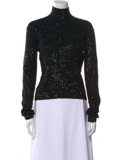 Pre-owned Max Mara Mock Neck Sweater In Black