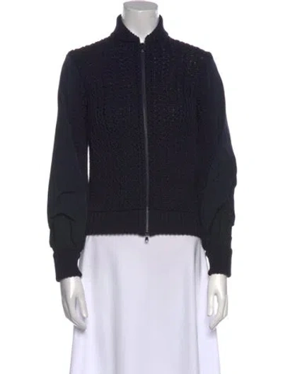 Pre-owned Max Mara Mock Neck Sweater In Blue