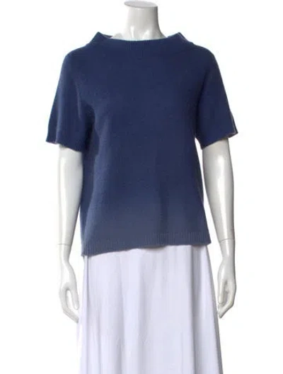 Pre-owned Max Mara Mock Neck Sweater In Blue