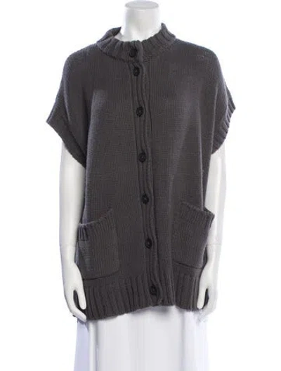 Pre-owned Max Mara Mock Neck Sweater In Gray