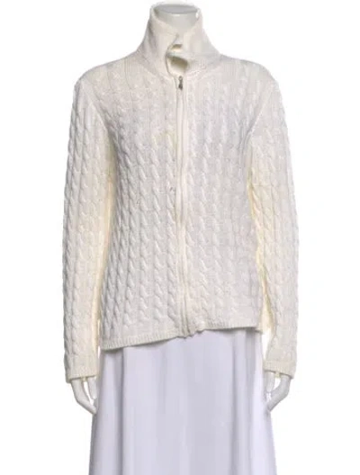 Pre-owned Max Mara Mock Neck Sweater In White