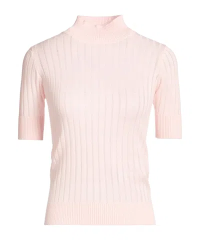 Max Mara Mock-neck Knit Top In Pink